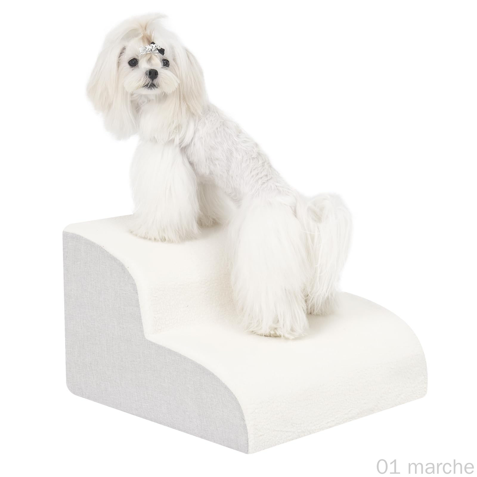 犬用階段小型犬用 ペット用階段ソファースロープ 高密度フォーム製 犬がベッドに乗りやすい2段階段 関..