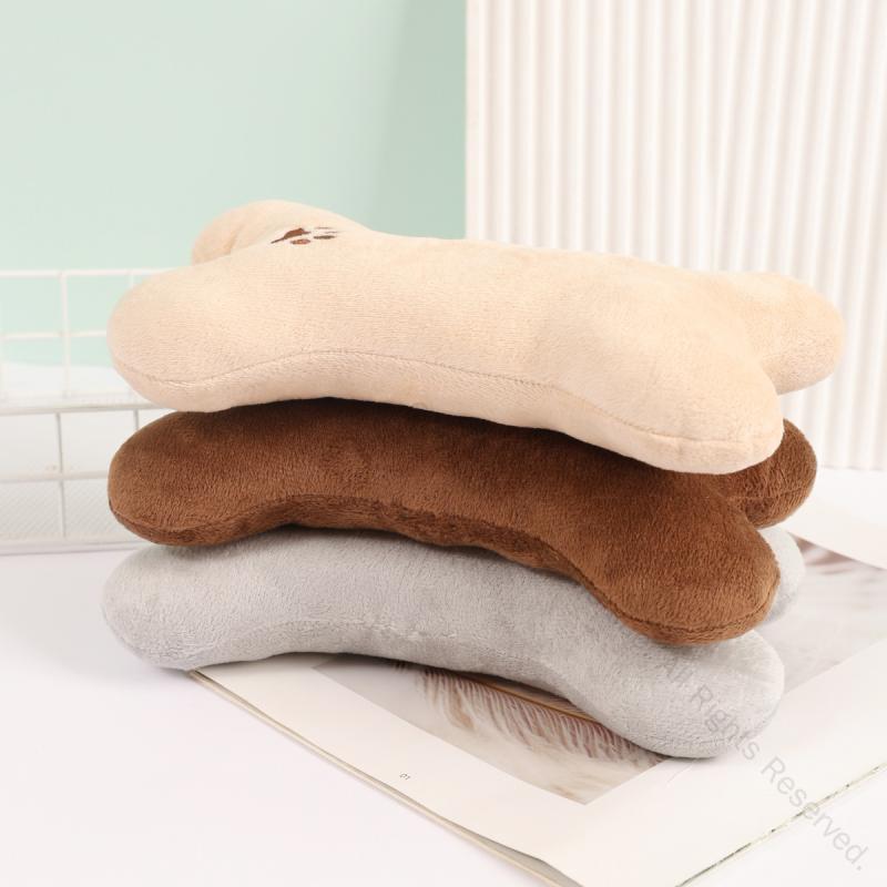 ペット ぬいぐるみ 猫 犬 用 歯みがき デンタルトイ 丈夫 頑丈 噛むおもちゃ 骨型 枕 クッション かわ..