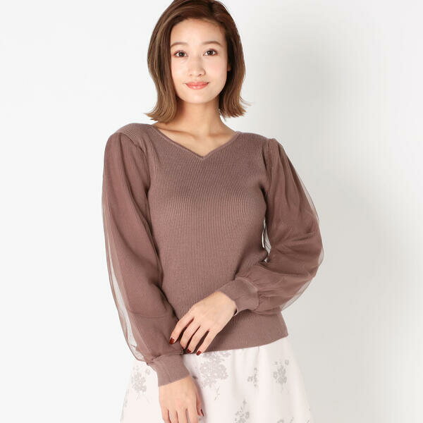 後チェーン袖チュールニット／ミッシュマッシュのサムネイル