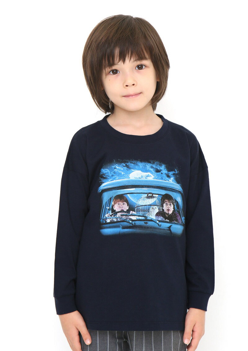 【キッズ】コラボレーションロンT/空飛ぶ車(ハリー・ポッター)／グラニフのサムネイル