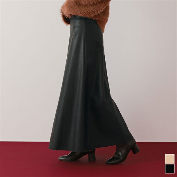 フェイクレザーフレアスカート／ユアーズ（ur's）