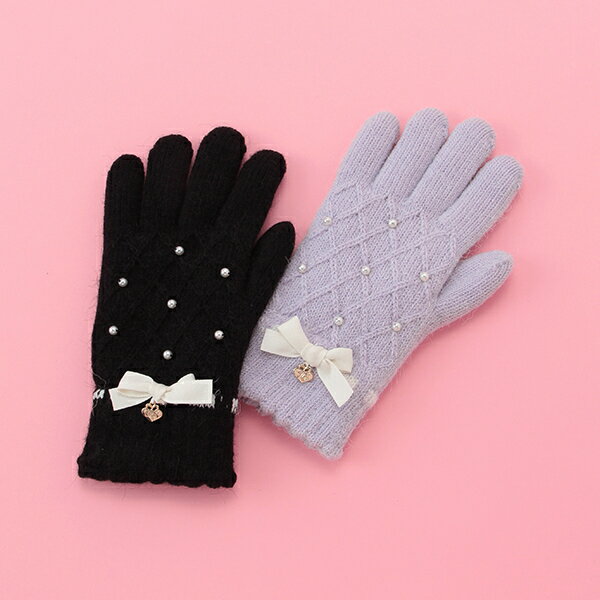 裏シャギー リボンつき手袋／メゾピアノジュニアのサムネイル