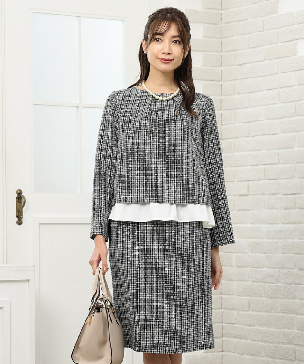 ツイードトップス＆スカート スーツセットアップ【2点セット】／ドレスラボ（DRESS LAB）