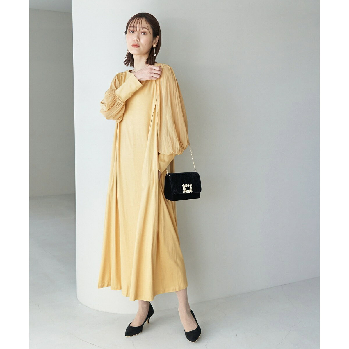 【一部店舗限定】【Mon E’toile/モンエトワール】スムースコンビジャージタックDRESS／ロペピクニック（ROPE' PICNIC） 0101marui-11689765 丸井(マルイ)楽天市場店 サンプル画像3