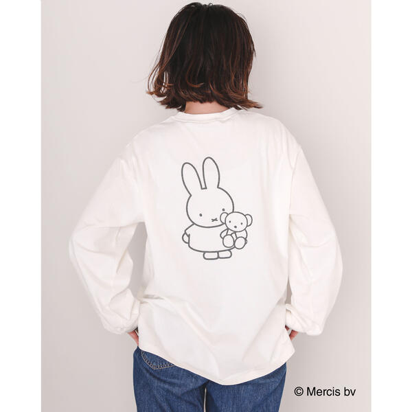 【miffy×SLAP　SLIPコラボアイテム】ミッフィー　ボリス　プリント　大人サイズ　長袖　Tシ／スラップスリップのサムネイル