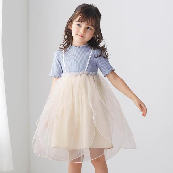 花びらチュールレイヤードワンピース／エフオーオンラインストアのサムネイル