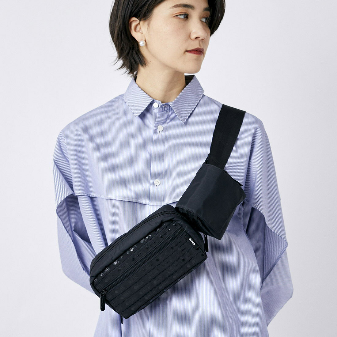 LOUVER TAPE BELTPACK/ズッカ ブラック／レスポートサック