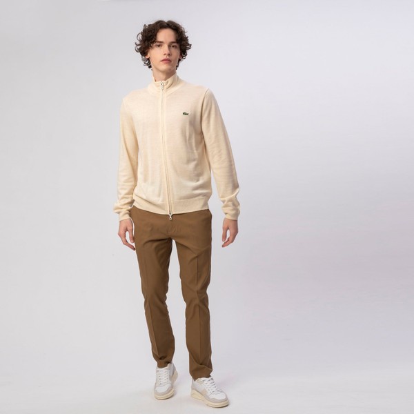 ナンバリング入りリネン×ウールブレンドニットトラックジャケット／ラコステ（LACOSTE）