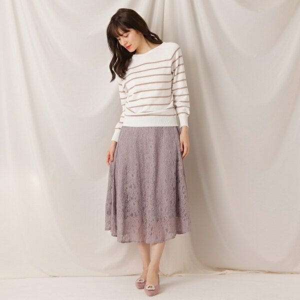 バイカラーリボンニット／クチュールブローチ