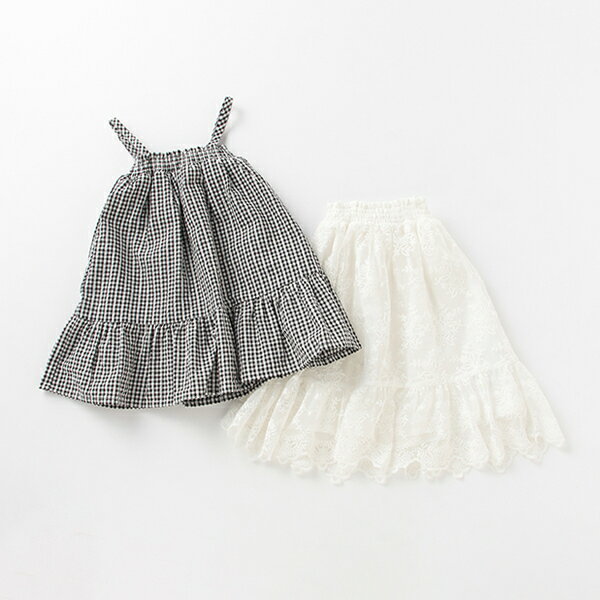 ストラップつきシャーリングフリルスカート／プティマインのサムネイル