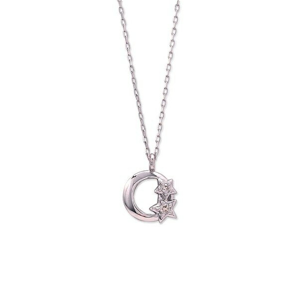 Rhodolite - K10 ホワイトゴールド ダイヤモンド ムーン ネックレス／エステール（ESTELLE）