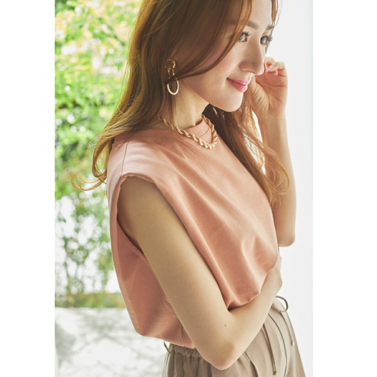 【With7月号掲載】【星玲奈さんコラボ】ショルダーパットフレンチTシャツ／ビス（VIS）のサムネイル