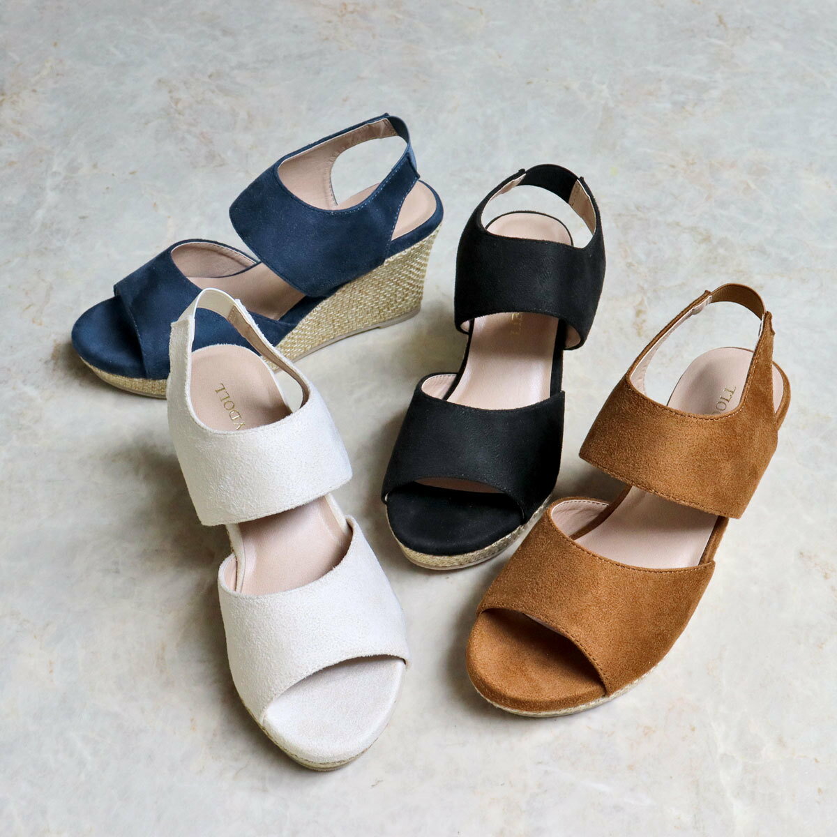 クッション性抜群♪　★ウエッジヒールジュートサンダル★4023／リバティドール（Liberty Doll）