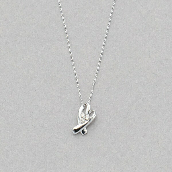 【廃番】K10 ホワイトゴールド ダイヤモンド ハート ネックレス／ブルーム（BLOOM）のサムネイル