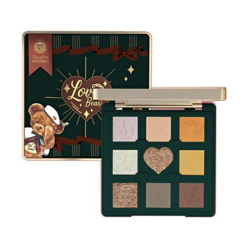 【在庫限り】フラワーノーズ　ラブベア9色アイシャドウパレット　キャラメル抹茶／フラワーノーズ（Flower knows）のサムネイル