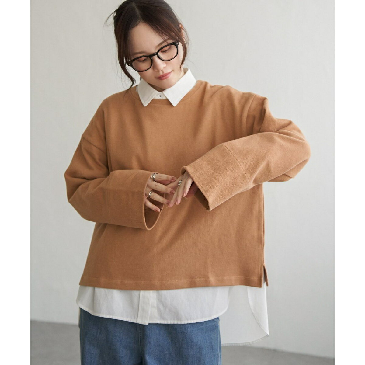 表起毛袖折り返しプルオーバー／LBC（LBC）