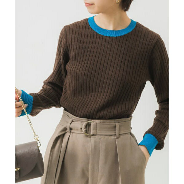 バイカラーコンパクトリブニット／アーバンリサーチ（URBAN RESEARCH）のサムネイル