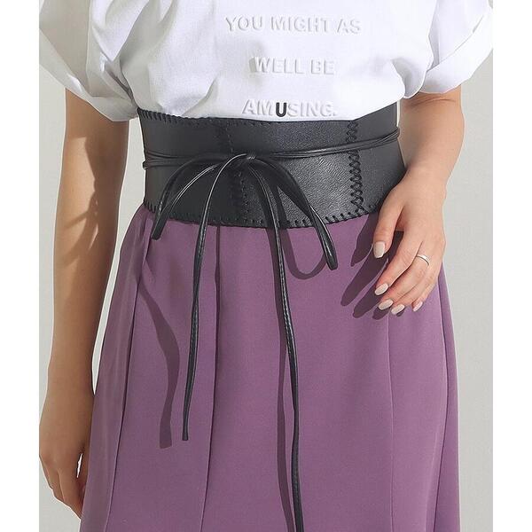 ステッチデザインリボンウエストベルト／セッティミッシモ