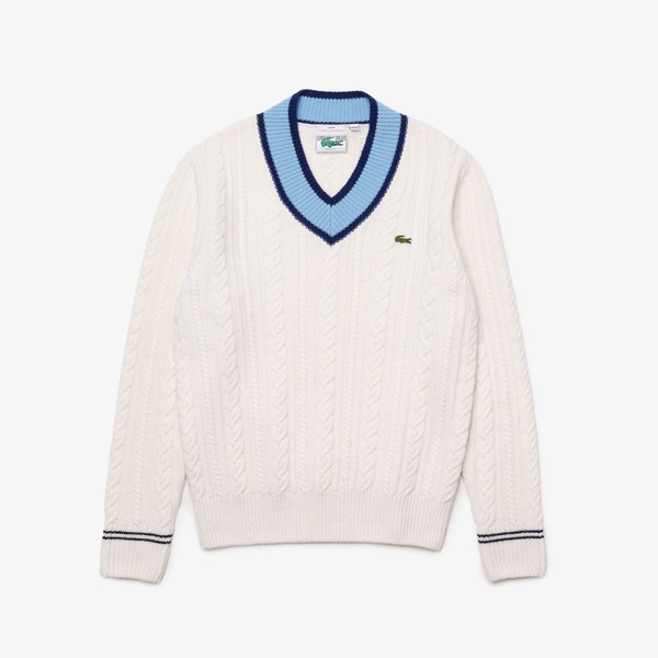 レスポンシブルウールニットチルデンセーター／ラコステ（LACOSTE）