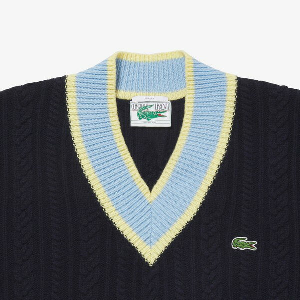 レスポンシブルウールニットチルデンセーター／ラコステ（LACOSTE）