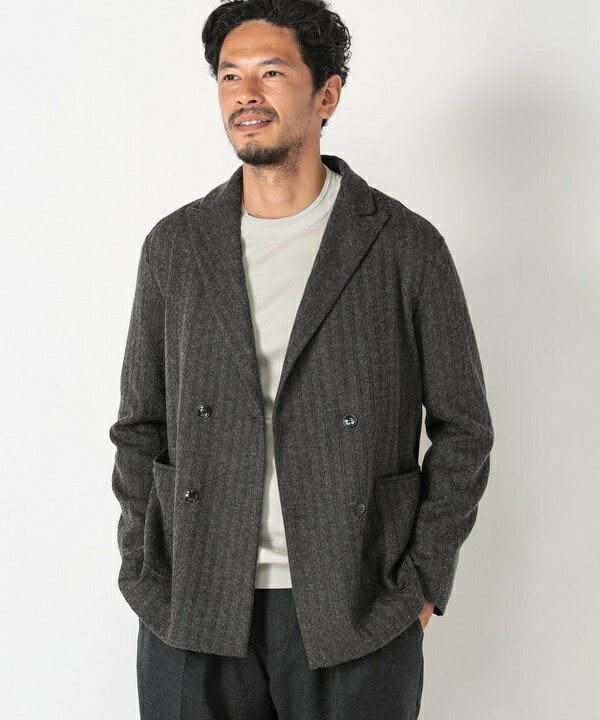 14Gケーブル編み ダブルジャケット made in japan／メンズビギ（MEN'S BIGI）
