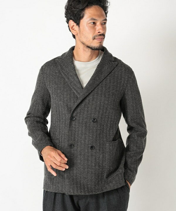14Gケーブル編み ダブルジャケット made in japan／メンズビギ（MEN'S BIGI）