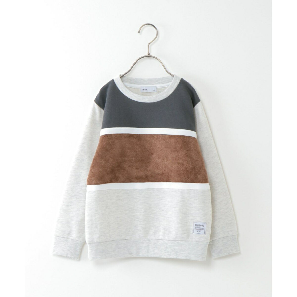 【キッズ】ファー切り替えトレーナー(100?160cm)／イッカ（ikka）