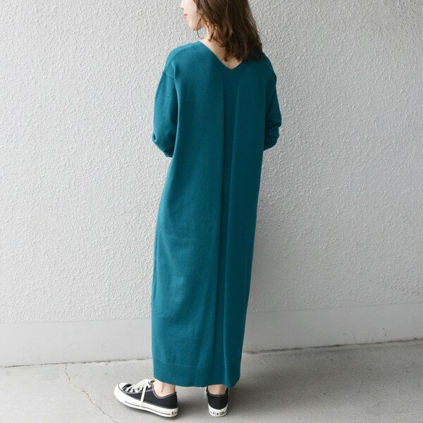 SHIPS　any：　Vネック　Aライン　ニットワンピース／シップス エニィ（SHIPS any）