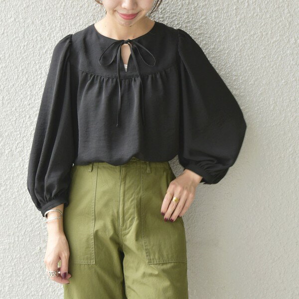 SHIPS　any：〈ウォッシャブル〉ヨーク　ギャザー　リボン　ブラウス／シップス エニィのサムネイル