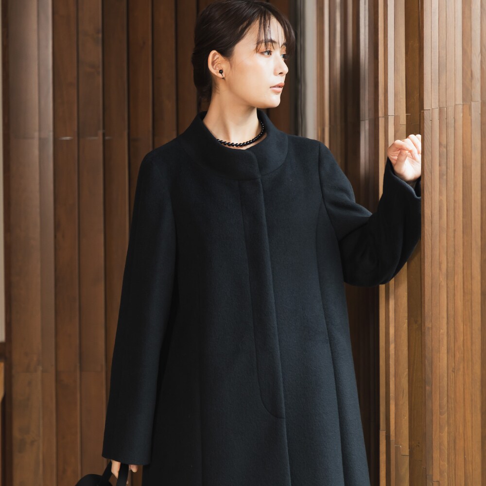 スタンドカラーコート/ブラックフォーマル/セレモニー/喪服/七五三/オールシーズン／フォルムフォルマ（form forma）