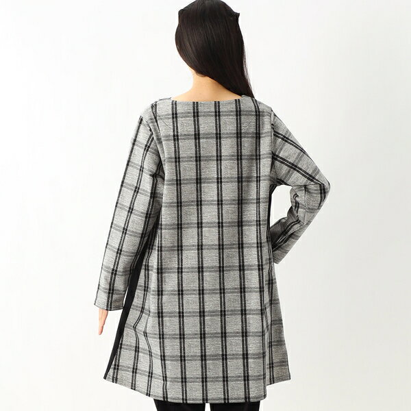 【大きいサイズ】チェック柄切替ハイテンションチュニック／クインティ（QUINTY）