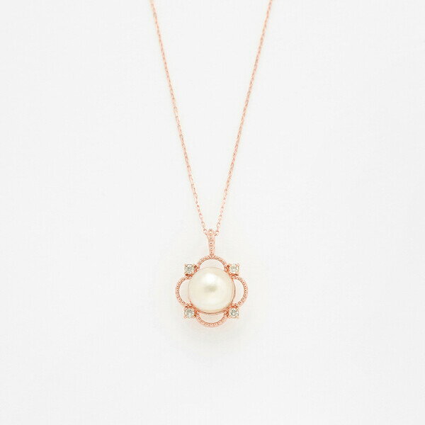6月誕生石 K10 ピンクゴールド あこや真珠 ネックレス／エステール（ESTELLE）