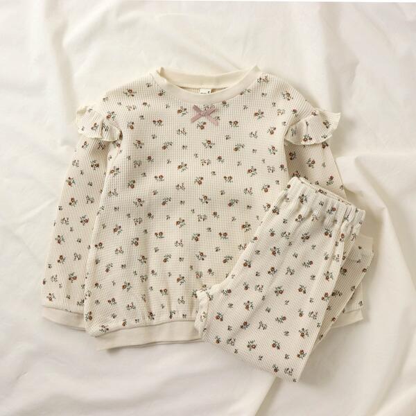ワッフルパジャマ（花柄・いちご柄）　　10分丈／エフオーオンラインストア（F.O.Online）のサムネイル