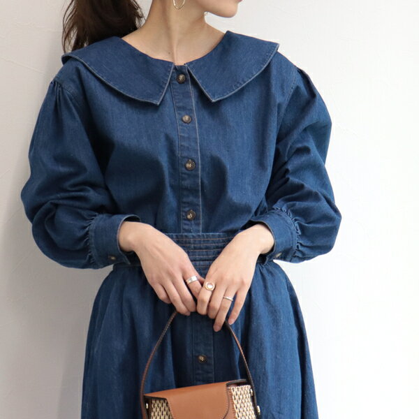デニム　ビッグ衿ブラウス／フレディ＆グロスター（FREDY＆GLOSTER）のサムネイル