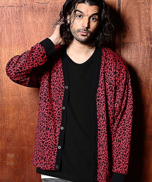 レオパード柄ダブルジャガードカーディガン／ラトルトラップ（RATTLE TRAP）