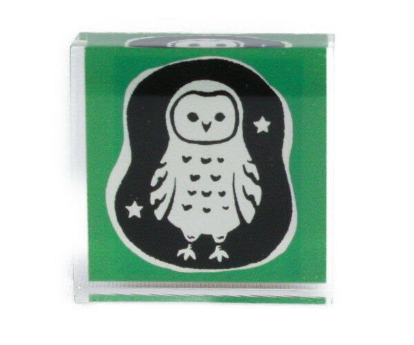 とみこはんアクリルスタンプ 福招きシリーズ【みまもりふくろう】／サンビー（SANBY）