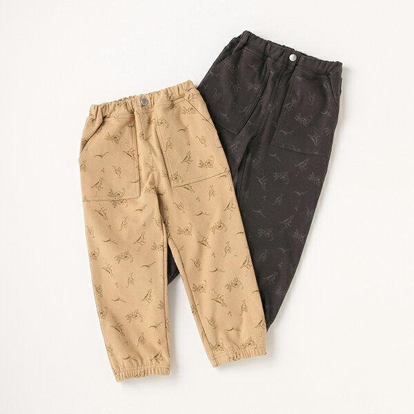 裏起毛恐竜総柄ワークパンツ／プティマイン（petit main）のサムネイル