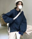 サイドスリット ミニロゴプリント スウェット トレーナー/デバイス(DEVICE)