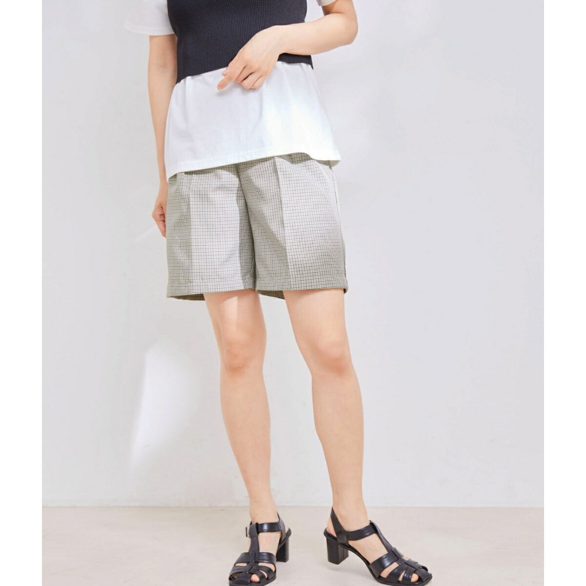 【WEB限定】チェック柄ショートパンツ【セットアップ対応】／ビザビ（vis-`a-vis）