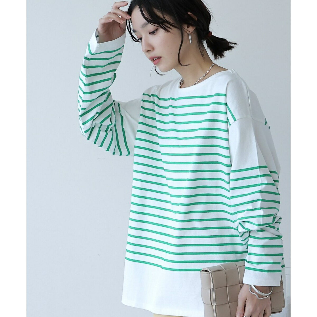 ビッグパネルボーダーTシャツ／レイカズン（Ray Cassin）のサムネイル