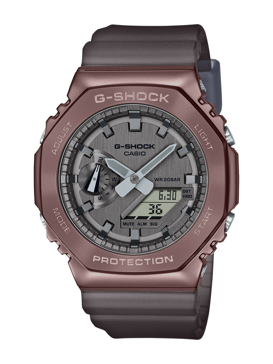 [型番:GM-2100MF-5AJF]タフネスを追求し進化を続けるG-SHOCKから、MIDNIGHT FOG（真夜中の霧）がテーマのカラーモデルが登場します。ベースモデルはメタルカバードで薄型八角形のGM-2100を採用。カラーIPのホーニング加工されたメタルベゼルにマットな質感のスケルトンバンドを採用し、クールな仕上がりになっています。静けさのある霧がかかった都会の街をイメージし、ストリートファッションにも最適なカジュアルでスタイリングしやすいシーズンカラーです。■カラー：＊＊■ケースサイズ：縦49.3mm　横44.4mm　厚11.8mm※(　)で表記されている数字はヌードサイズです。ヌードサイズとは衣服を身につけない身体のサイズです。お客様ご自身の身体サイズと比較してお選びください。 ■素材： ■ケース素材：樹脂/ステンレススチール■風防素材：無機ガラス■ベルト素材：樹脂■仕様：クォーツ・針退避機能・ワールドタイム・ストップウオッチ・タイマー・時刻アラーム5本/時報・フルオートカレンダー・12/24時間制表示切替・操作音ON/OFF切替機能・ダブルLEDライト・20気圧防水 ■お手入： ムーヴでお買い上げの商品は電池交換1回無料（一部除外品有）・ブレスサイズ調整無料です。  >>商品のお取り扱い方法 ■原産国：MIDNIGHT FOGシリーズ【国内正規品】 GM-2100MF-5AJF／ジーショック（G-SHOCK）＊＊画面上と実物では、多少色具合が異なって見える場合がございます。