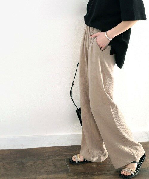 さらり、軽やか。リラックスstyleキマる、ダブルガーゼ楊柳パンツ／クラシカルエルフ（Classical Elf）のサムネイル