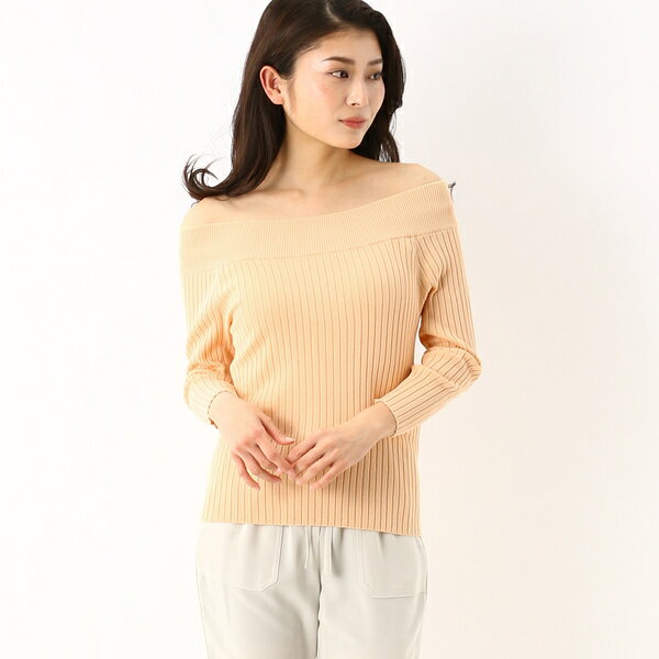 オフショルダーネックのリブニット／リネーム（Rename）