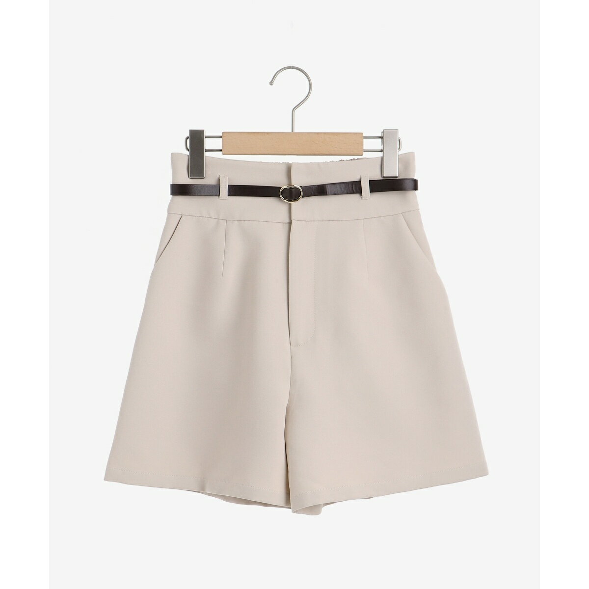 ベルト付ハイウエストショートパンツ／マジェスティックレゴン（MAJESTIC LEGON）のサムネイル