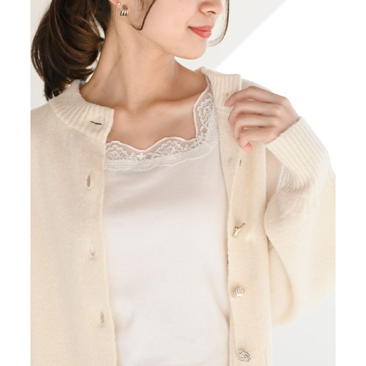 ふちどりレーススクエアーネックTT／アール・ピー・エス（r.p.s）のサムネイル