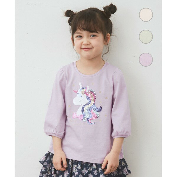 ミラクルスパンコール七分袖トップス／エニィファム（any FAM）のサムネイル