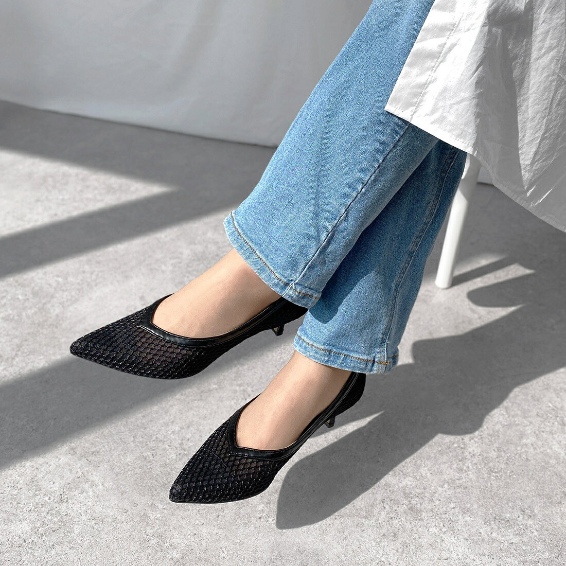 23春夏◆ Vカット メッシュ デザイン パンプス /5737／マミアン（MAMIAN）のサムネイル