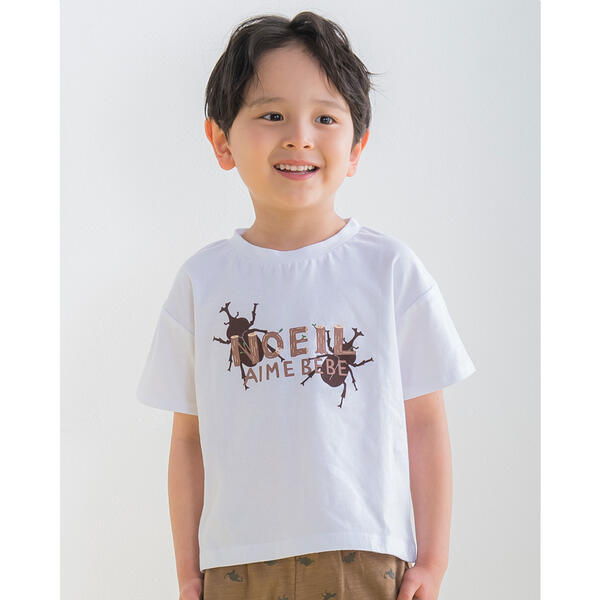 昆虫　カブトムシ　プリント　天竺　Tシャツ　（80〜130cm）／ノイユ エーム ベベ（Noeil aim BeBe）のサムネイル