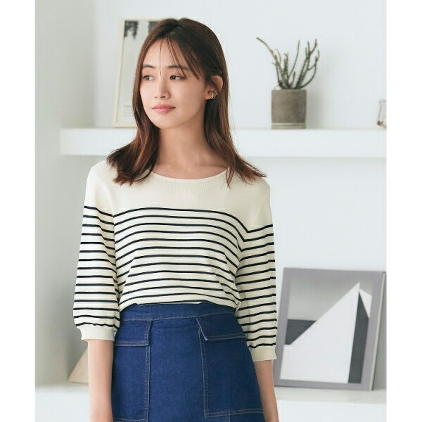 大人気商品再入荷！【ひんやりUV洗える】やわらかドライタッチパフ袖ニットTee／グローブ（grove）のサムネイル