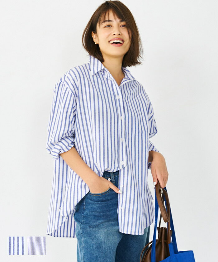ビッグシルエット ストライプ柄シャツ 全2色／コカ（coca）のサムネイル